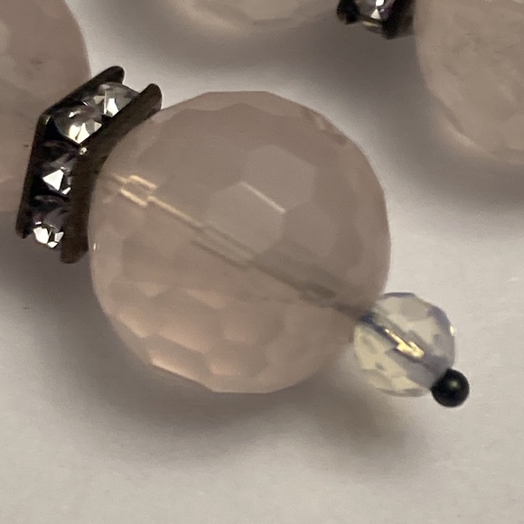 Pale Light Pink Bauble and Rhinestone Earrings - Picture 5 of 15